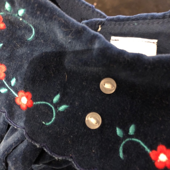 Blue velvet embroidered dress - Picture 3 of 3